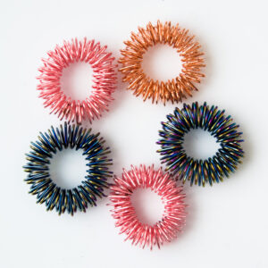 2 light pink, 2 rainbow gradient, 1 rose gold