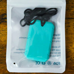 smooth turquoise dog tag shaped chew necklace