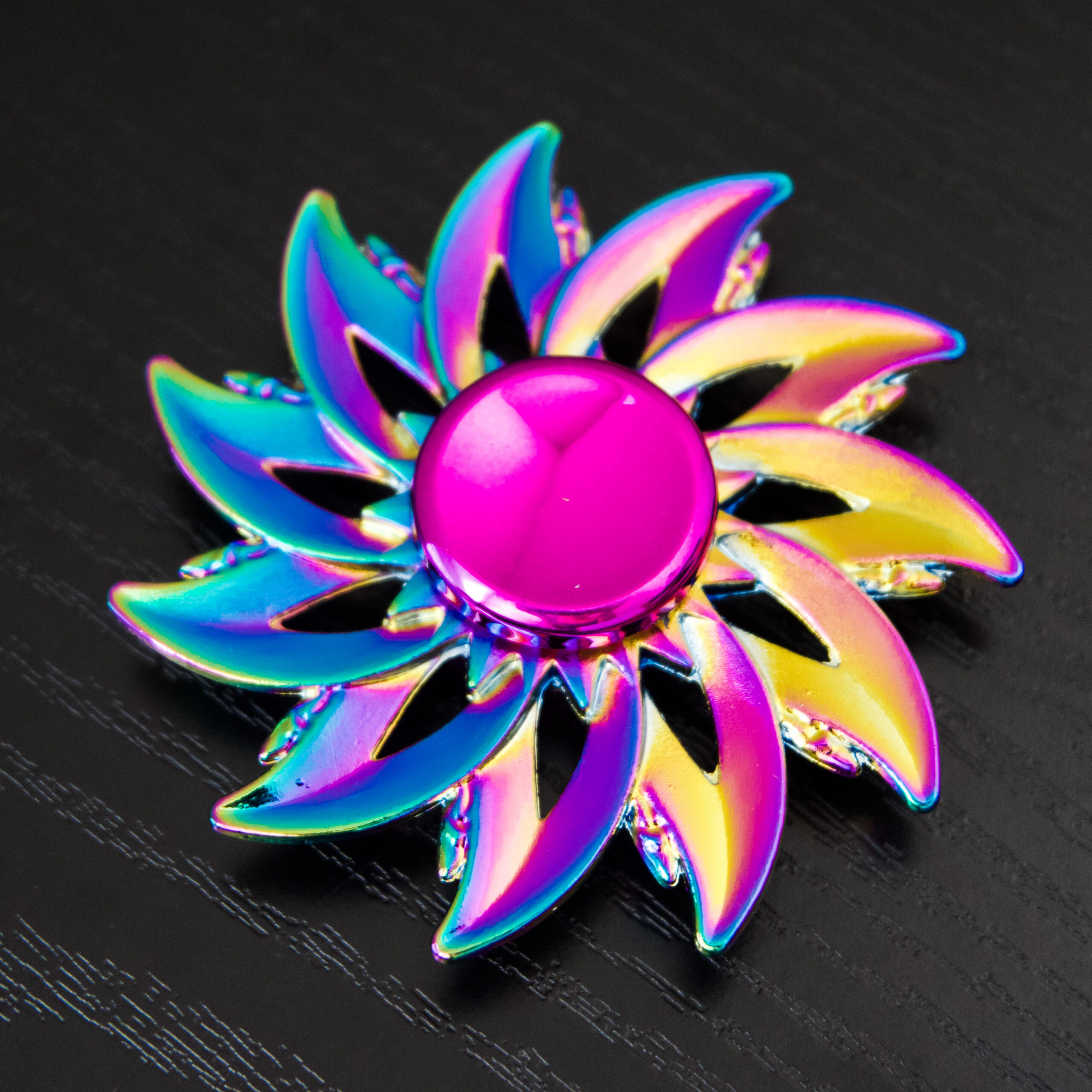 rainbow gradient flower design spinner