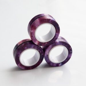 3 purple galaxy print magnetic rings