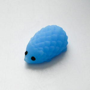 blue hedgehog squishy with a hedgehog shaped shadow